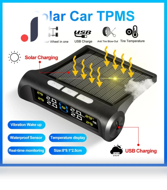 Solar-Powered Car Tire Pressure Monitoring System — TPMS Sensor Replacements, LIAESMART
