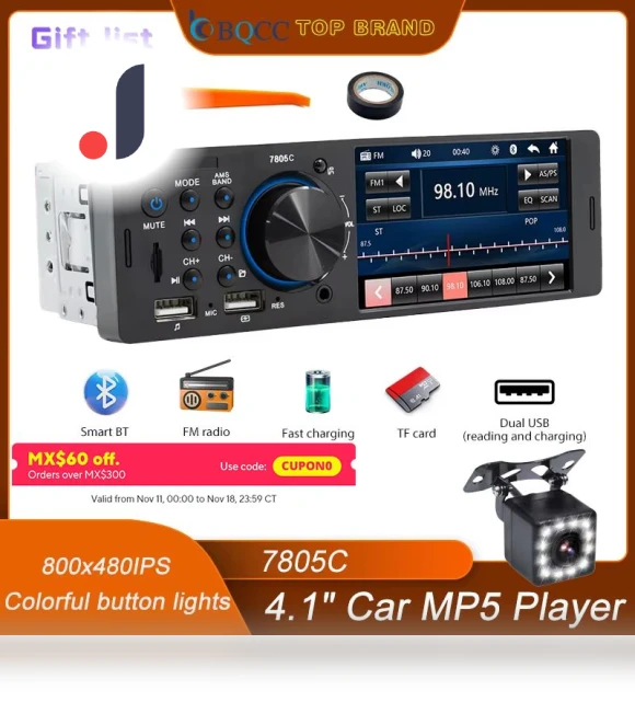 1 Din 4.1 IPS Touchscreen Car MP5 Player — Car Installation Essentials, AutoSphere