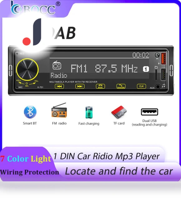 1 Din MP3 Player for Car with DAB Digital Radio — Car Installation Essentials, AutoSphere