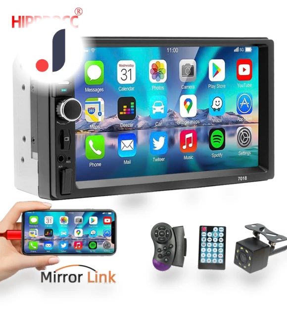 2 Din Car Radio with HD 7 Touch Screen — Car Installation Essentials, AutoSphere