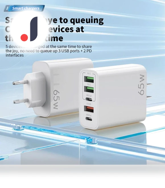 3 USB+2PD Fast Charging Charger — Chargers, Fast charging