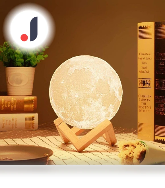 3D Moon Lamp with Touch Sensor — Lamps & Shades, Navya Krafts