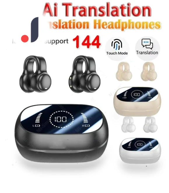 AI Translation Wireless Earbuds — Audio Gear, Junmaocun