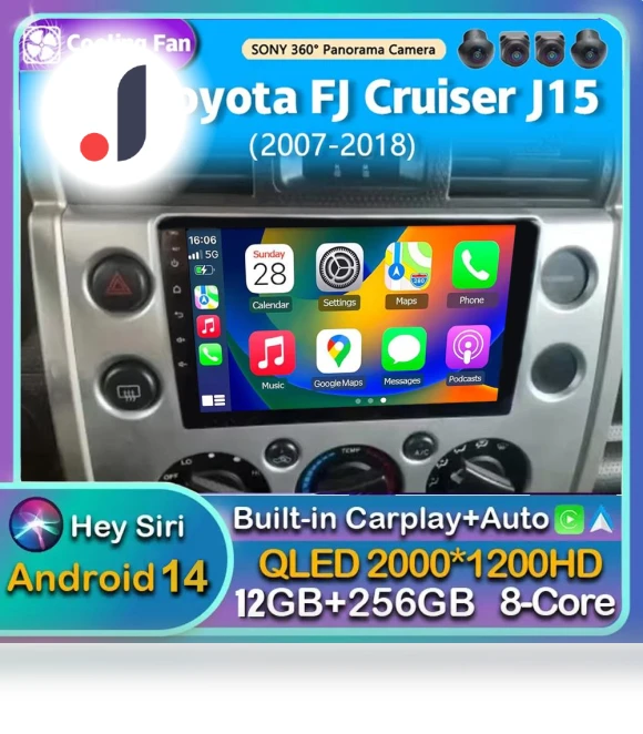 Android14 Car Radio for Toyota FJ Cruiser — Navigation & GPS Accessories, AutoSphere