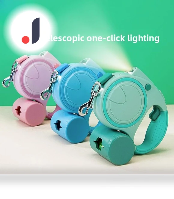 Automatic Telescopic Dog Leash with Light — Training Leads, Smart Pet Supplies