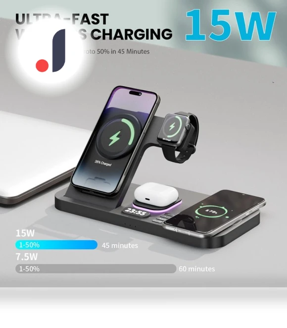Digital Clock Wireless Charger with RGB Night Light — Chargers, Fast charging