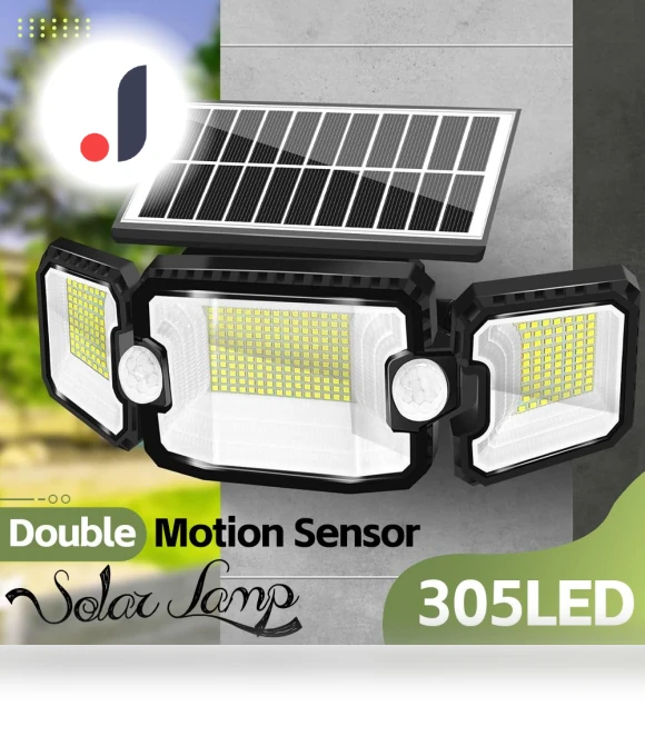 LED Solar Light Outdoor Dual Induction PIR Motion Sensor Waterproof Solar Power Wall Lamp — Outdoor Security & Flood Lighting, AutoSphere