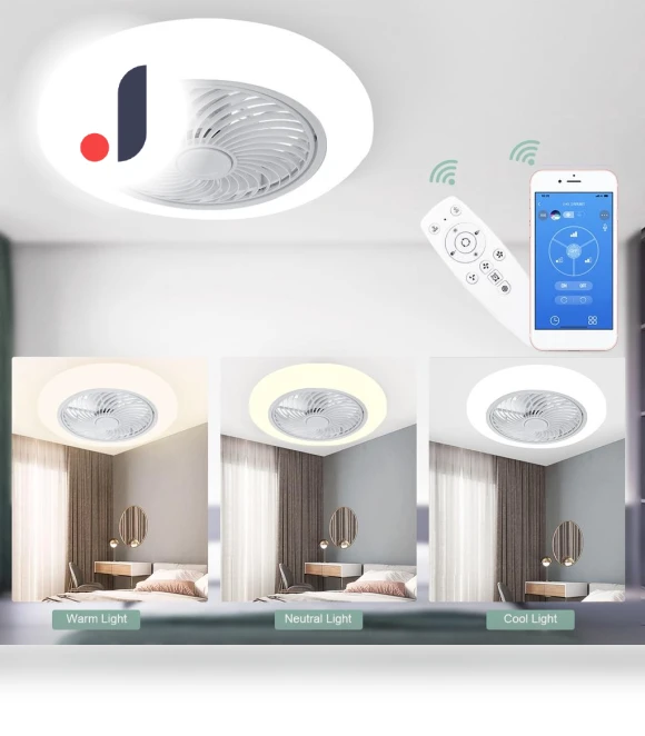 Modern Smart Ceiling Fan with Lamp — Ceiling Fans, The Romantics