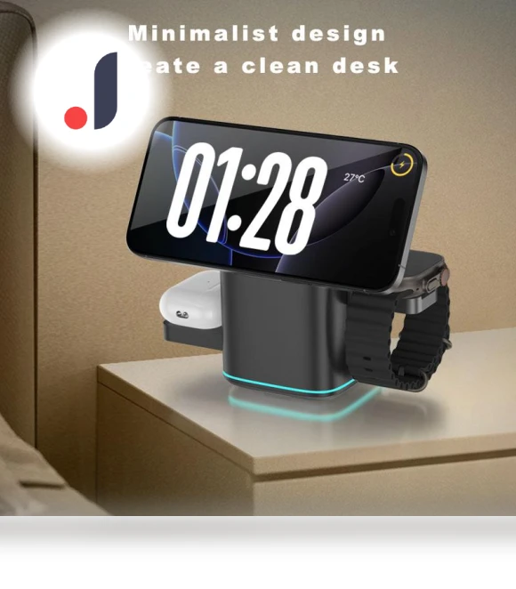 Qi2 3-in-1 Full Touch Magsafe Magnetic AI Wireless Charger — Chargers, Fast charging