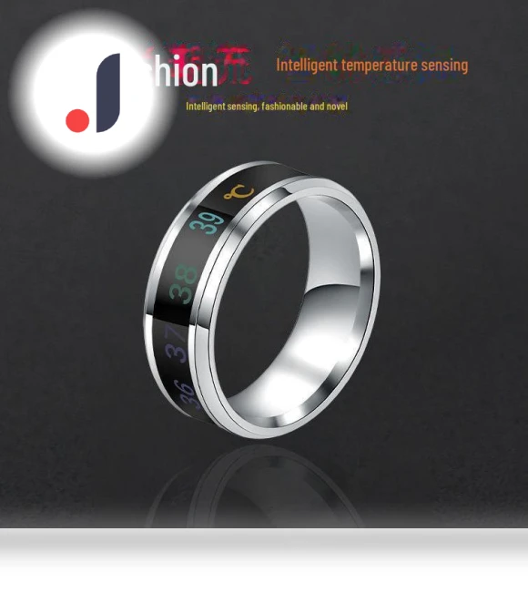 Smart Titanium Steel Ring with Temperature Sensor and Color Changing Feature — Smart Rings, VividTrove