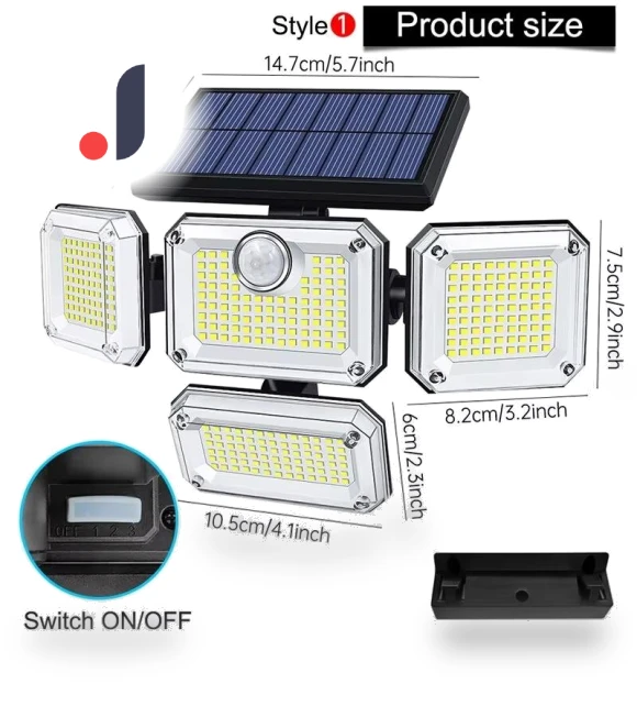 Solar Light Outdoor LED Integrated Super Bright Motion Sensor — Outdoor Security & Flood Lighting, AutoSphere