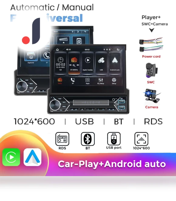 Universal 1 Din MP5 Player with 7 Inch Touch Screen — Stereo Receivers, AutoSphere