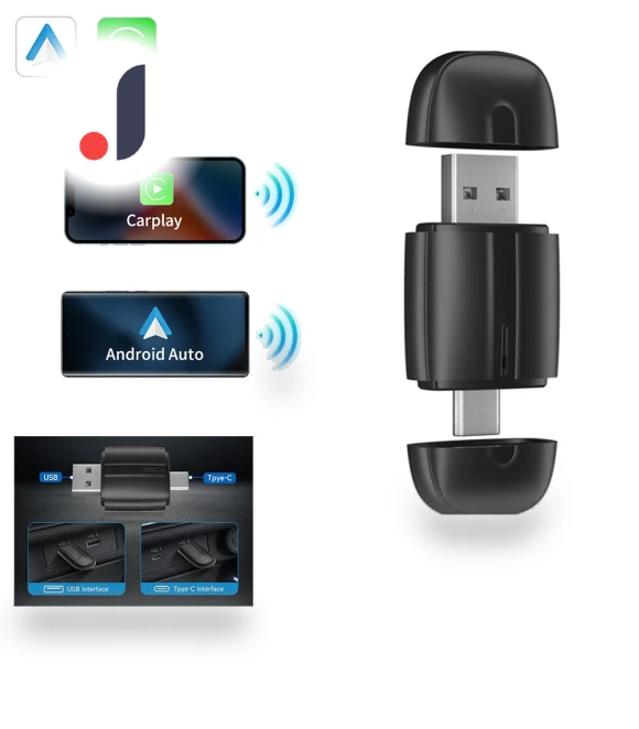 Wireless Adapter for Car Play and Android Auto — Navigation & GPS Accessories, YJMP Auto Parts