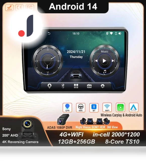 Wireless Android Auto Carplay Multimedia Player — Stereo Receivers, AutoSphere