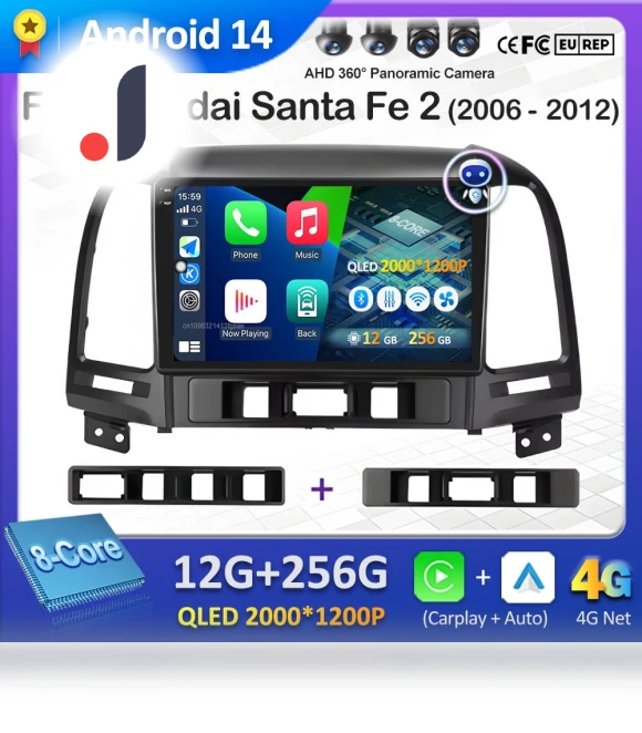 Wireless Carplay Android OS for Hyundai Santa Fe 2 — Stereo Receivers, AutoSphere