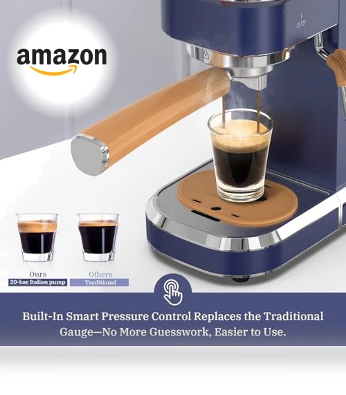 20 Bar Espresso Maker with Milk Frother Steamer — Coffee & Espresso Combos, Laekerrt
