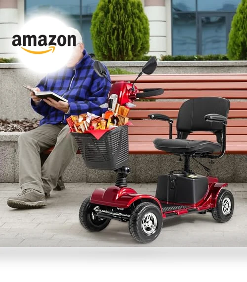 4 Wheel Mobility Scooter with Lights & Rearview Mirror — Electric Self-Balancing Scooters, VERPAL