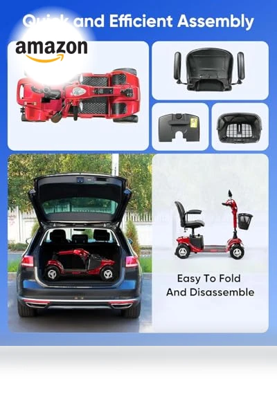4 Wheel Mobility Scooter with Lights & Rearview Mirror — Electric Self-Balancing Scooters, VERPAL