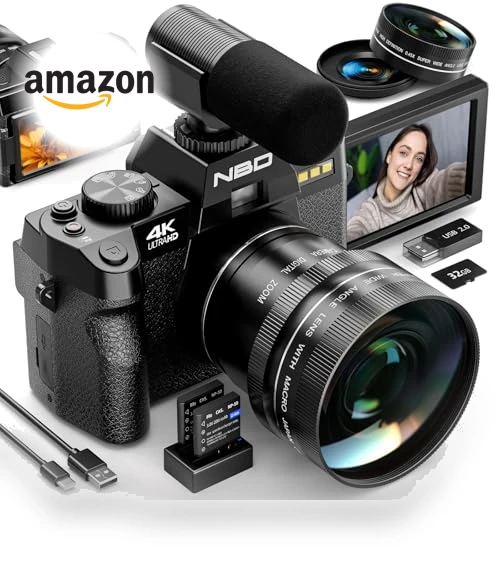 4K Vlogging Camera with Flip Screen — Compact Digital Cameras, NBD
