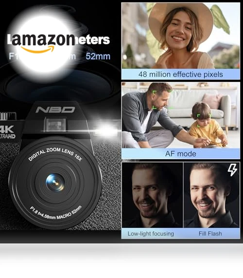 4K Vlogging Camera with Flip Screen — Compact Digital Cameras, NBD