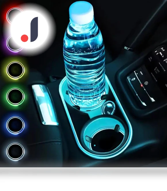 Car Coasters Cup Holder LED Light Mats — Car Cup Holders, Dream Garage