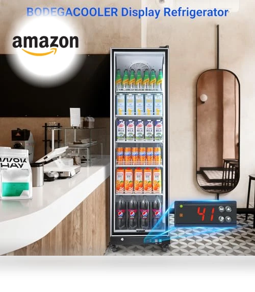 Commercial Beverage Refrigerator with Glass Door — Mini Fridges, BODEGA