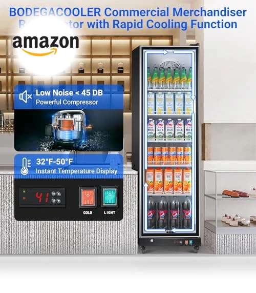 Commercial Beverage Refrigerator with Glass Door — Mini Fridges, BODEGA