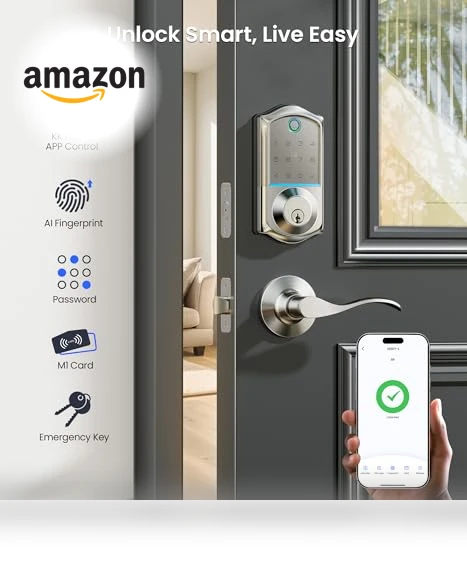 Fingerprint Smart Lock with Lever Handles — Smart Home Security, Veise