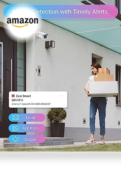 Home Security Camera System with AI Human Vehicle Detection — Smart Home Security, ZOSI