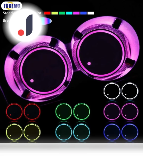 LED Car Holder Coasters — Car Cup Holders, Dream Garage