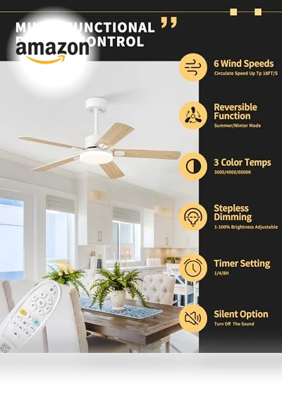 Low Profile Ceiling Fan with Light and Remote — Ceiling Fan Lighting Solutions, AUTELO