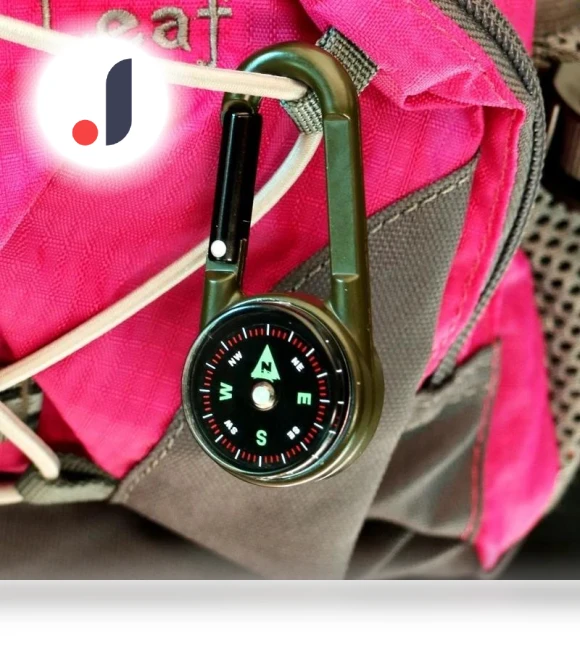Multifunctional Smart Camping Carabiner with Mini Compass and Thermometer — Keychain Carabiners, LY Gardening