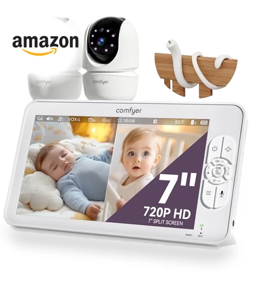 Split-Screen Baby Monitor with 2 Cameras — Baby Monitors, Comfyer