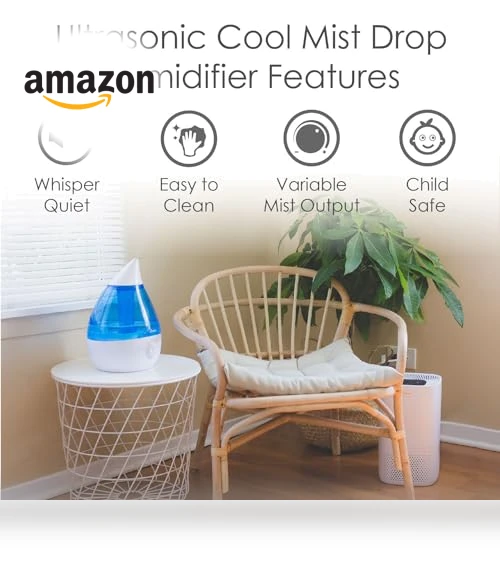 Ultrasonic Cool Mist Teardrop Humidifier — Air Moisturizers, Crane