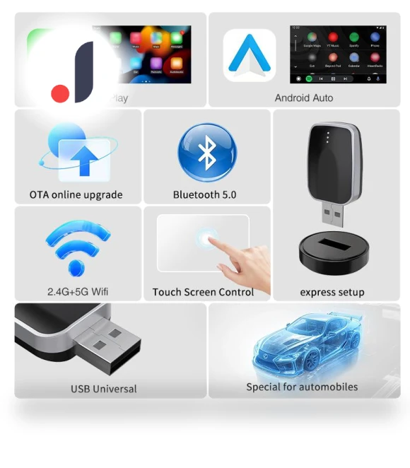 Wireless Carplay Android Auto Adapter — Car Accessories & Gadgets, Treasure Hom