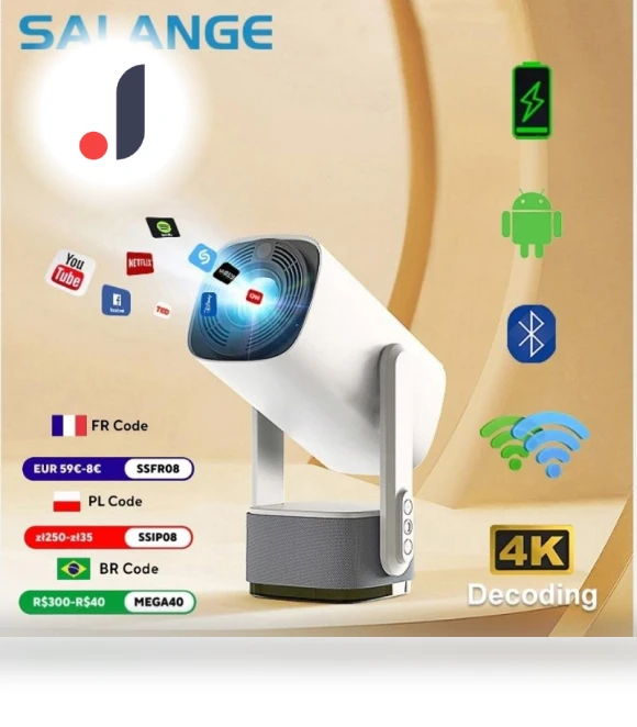 4K Smart Projector with Built-in Battery — Home Theater Projectors, Essager Electronic