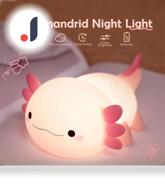 Cute Axolotl Night Light — Night Lights, TOP-MALL-001