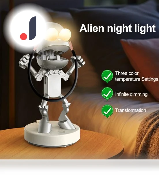 Cute Cartoon Robot LED Night Light — Night Lights, Aolifu
