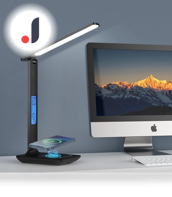 LED Desk Lamp with Wireless Charger — Study & Desk Lighting, JUDING