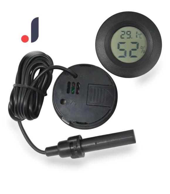 Mini LCD Round Embedded Digital Thermometer and Hygrometer with Probe Detection Module — Thermometers, TOP-MALL-001