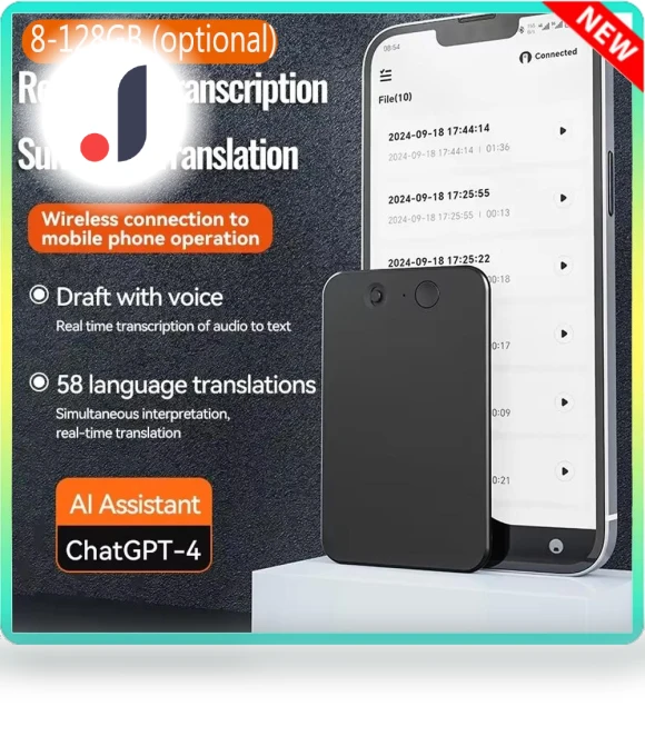 Smart Audio Recorder with Real-Time Transcription — Portable Audio Recorders, Essager Electronic