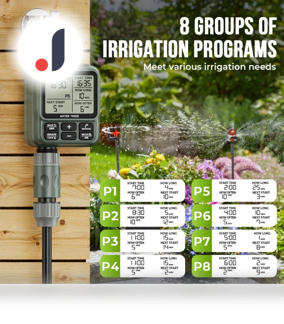 Smart Digital Water Timer with Rain Sensor — Controllers, yieryi Garden Tools
