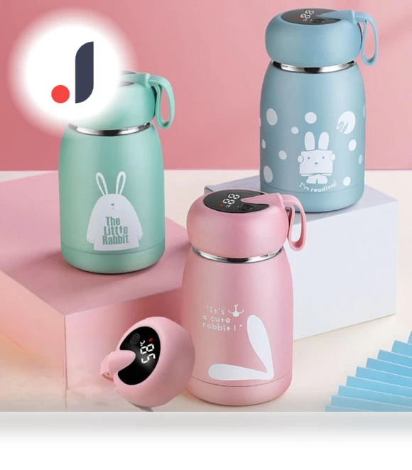 Smart Temperature Display Stainless Steel Kids Thermos — Travel Drinkware, Versatile Home Furnishing