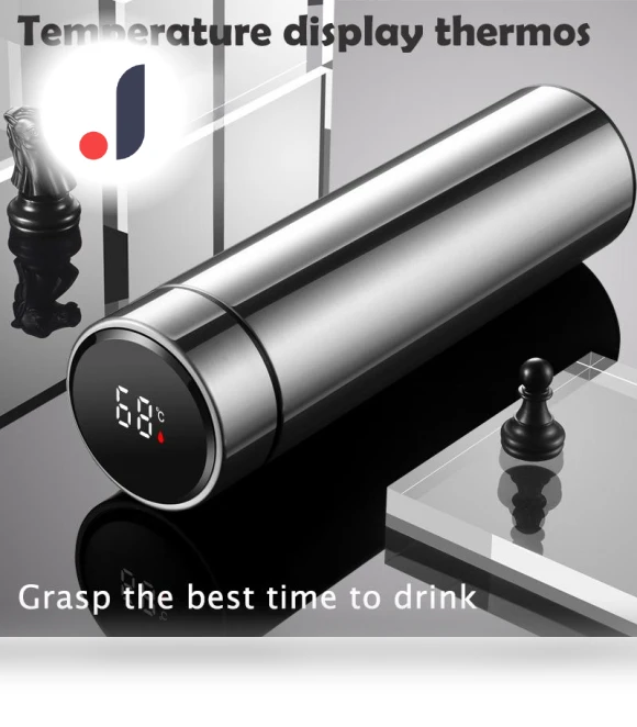 Smart Temperature Display Stainless Steel Thermos Mug — Beverage Warmers, TOP-MALL-001