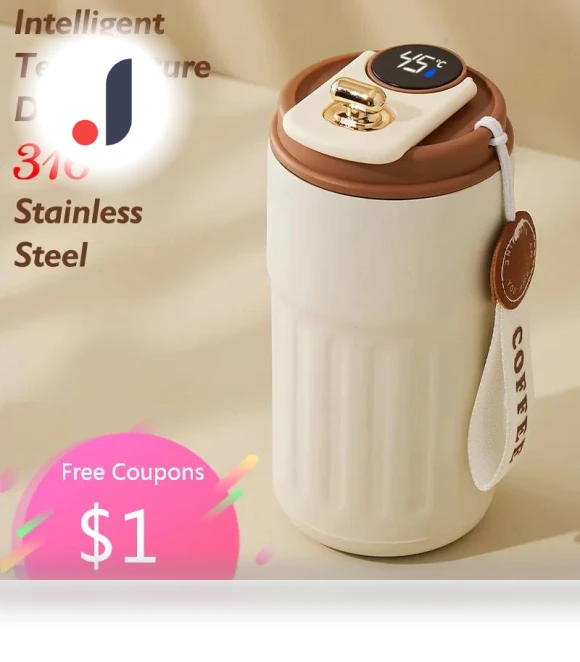 Smart Temperature Display Vacuum Travel Mug — Beverage Warmers, TOP-MALL-001