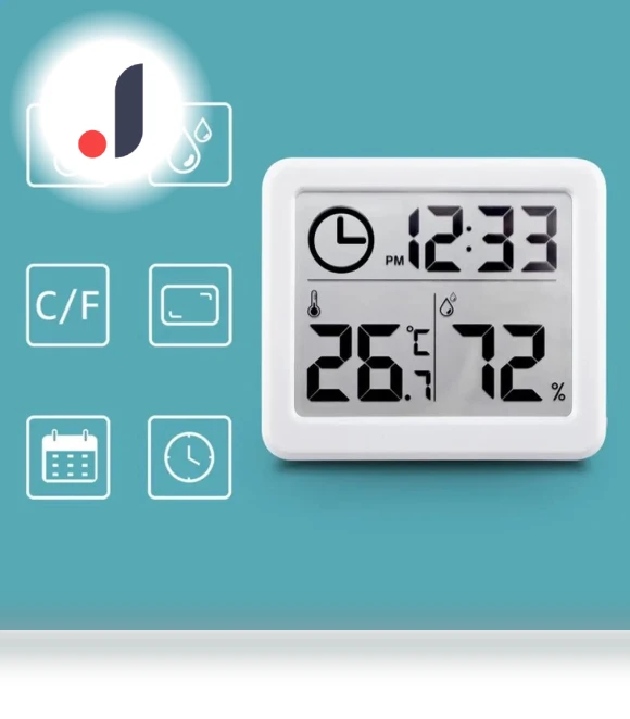 Ultra-thin Digital Thermometer Hygrometer — Home Climate Control, TOP-MALL-001