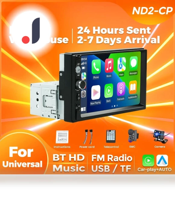 Universal 1Din Car Stereo Receiver — Stereo Receivers, ZoomSpark