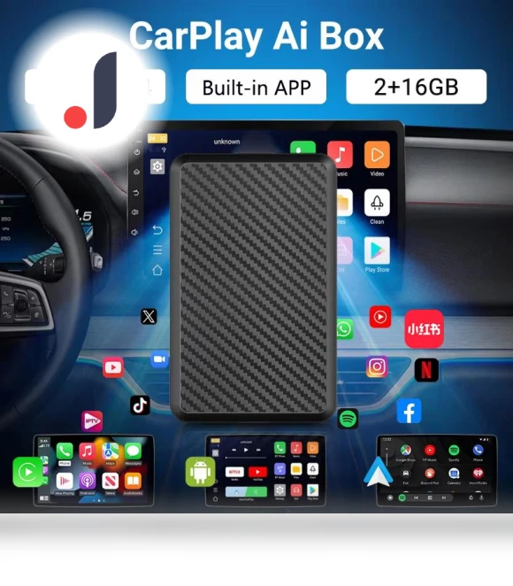 Wireless CarPlay & Android Auto 3-in-1 AI Box — Stereo Receivers, ZoomSpark