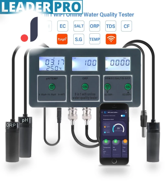 8-in-1 Smart WiFi Water Quality Meter — Hydrometers, Crown Global