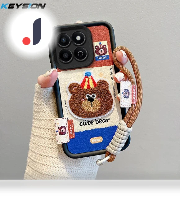 Cartoon Cute Plush Phone Case with Lanyard — Phone Accessories, KEYSION